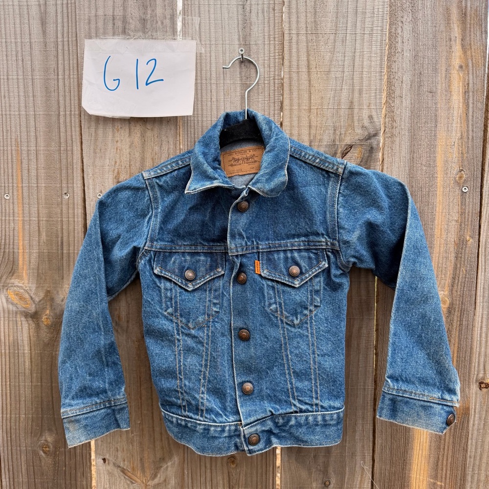 Vintage Levi's Orange Tab Kids' Blue Denim Jacket - Classic Trucker Style Size 7